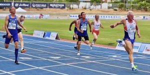 Michael (left) and David Craig take 2-3 behind Steve Peters of Britain