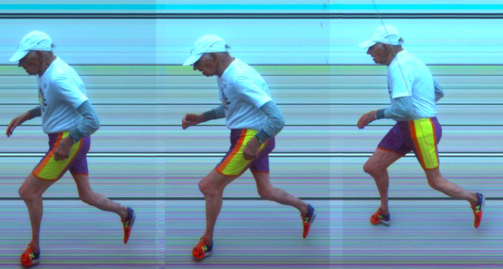 Gunnar is shown in FAT phototimer image being submitted as part of his WR application to USATF.