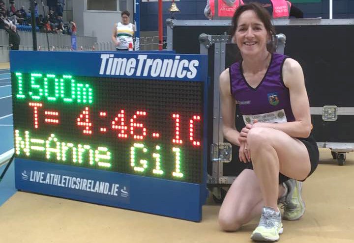 Anne smashed the listed W55 indoor WR at 1500 by 4:50.75 Clare Elm of Great Britain.