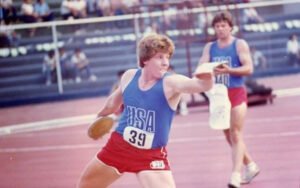 Nearly 40 years ago, John wore Team USA kit in a dual meet in Manila, Philippines.