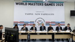 Rule No. 1 of World Masters Games publicity: Always feature your organizing team. Athletes? What athletes?