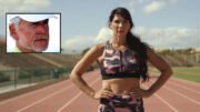 Cynthia Monteleone, outspoken against transgender women competing in sports, went round with Rex Harvey (inset)