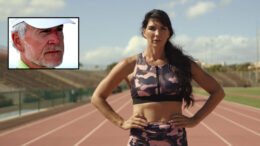Cynthia Monteleone, outspoken against transgender women competing in sports, went round with Rex Harvey (inset)