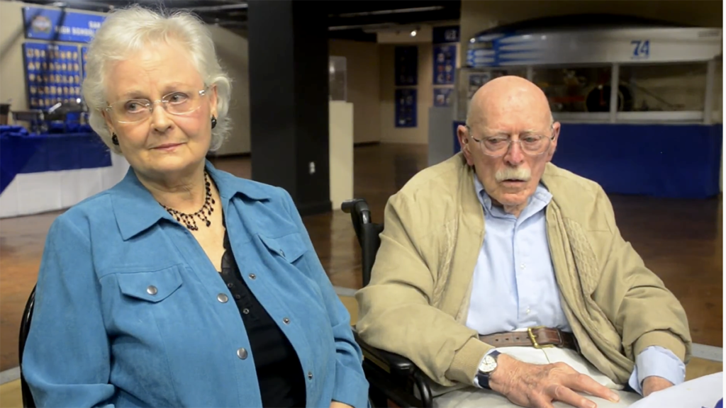 Linda Pain accompanied David to San Diego Track Club event honoring him with inaugural Dale Larabee Lifetime Service Award.