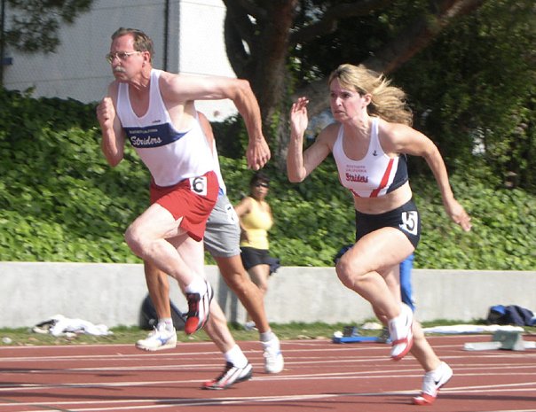 Colleen Barney trains with Doug Smith in 2005. She won her first world title in 2003